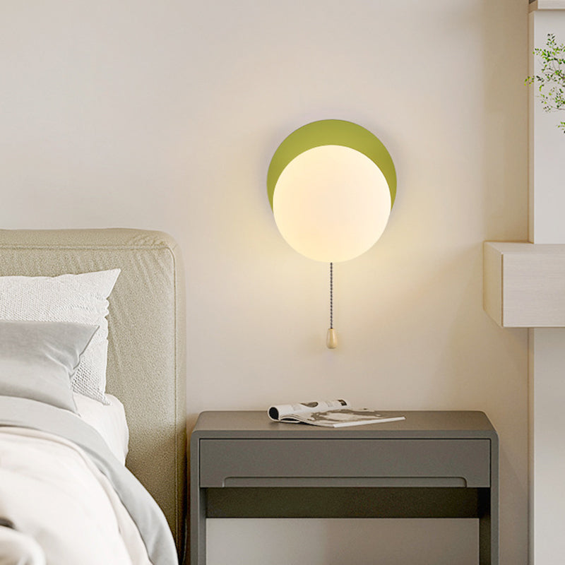 Modern Simplicity Geometry Iron Glass 1-Light Zipper Wall Lamp for Bedroom