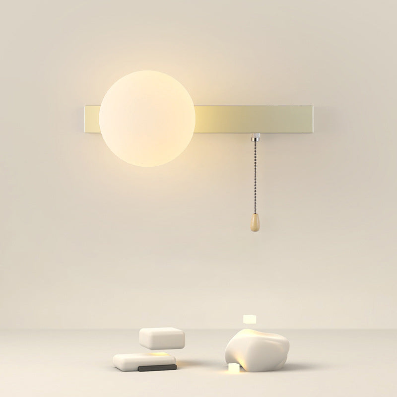 Modern Simplicity Geometry Iron Glass 1-Light Zipper Wall Lamp for Bedroom