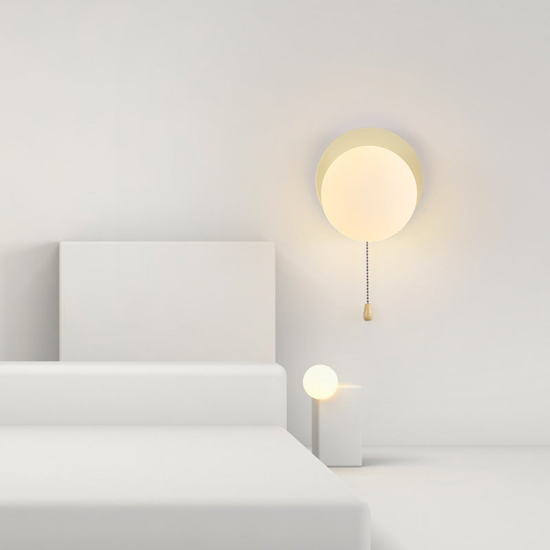 Modern Simplicity Geometry Iron Glass 1-Light Zipper Wall Lamp for Bedroom