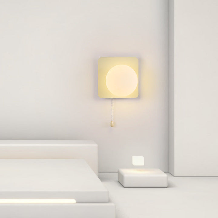 Modern Simplicity Geometry Iron Glass 1-Light Zipper Wall Lamp for Bedroom