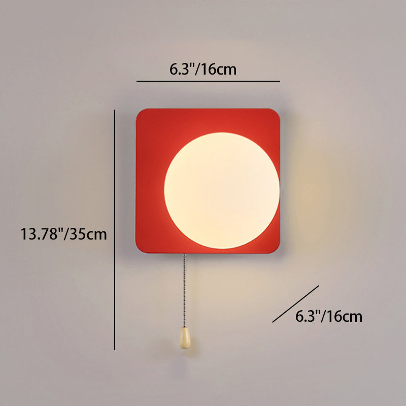 Modern Simplicity Geometry Iron Glass 1-Light Zipper Wall Lamp for Bedroom