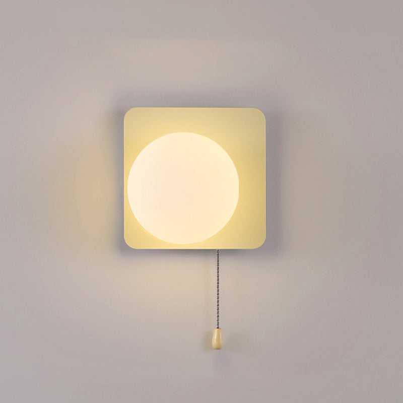 Modern Simplicity Geometry Iron Glass 1-Light Zipper Wall Lamp for Bedroom