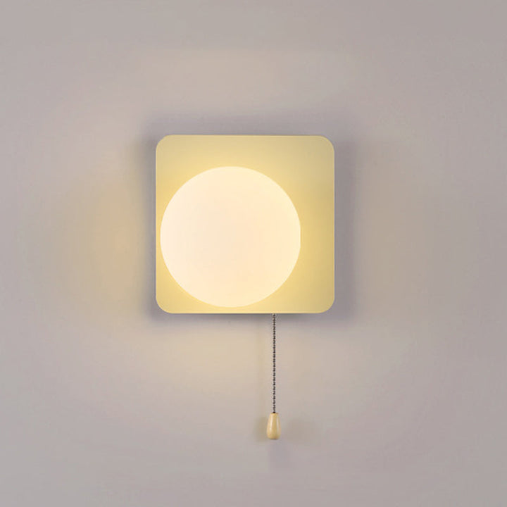Modern Simplicity Geometry Iron Glass 1-Light Zipper Wall Lamp for Bedroom