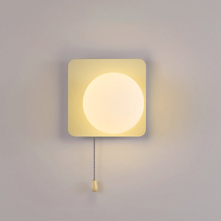 Modern Simplicity Geometry Iron Glass 1-Light Zipper Wall Lamp for Bedroom