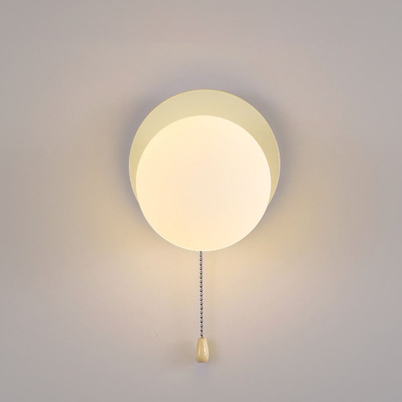 Modern Simplicity Geometry Iron Glass 1-Light Zipper Wall Lamp for Bedroom