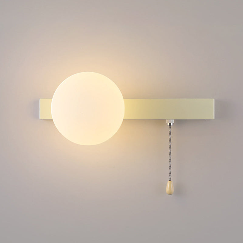 Modern Simplicity Geometry Iron Glass 1-Light Zipper Wall Lamp for Bedroom