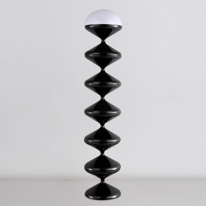 Contemporary Scandinavian Iron Acrylic Cream Round 1-Light Standing Floor Lamp for Bedroom