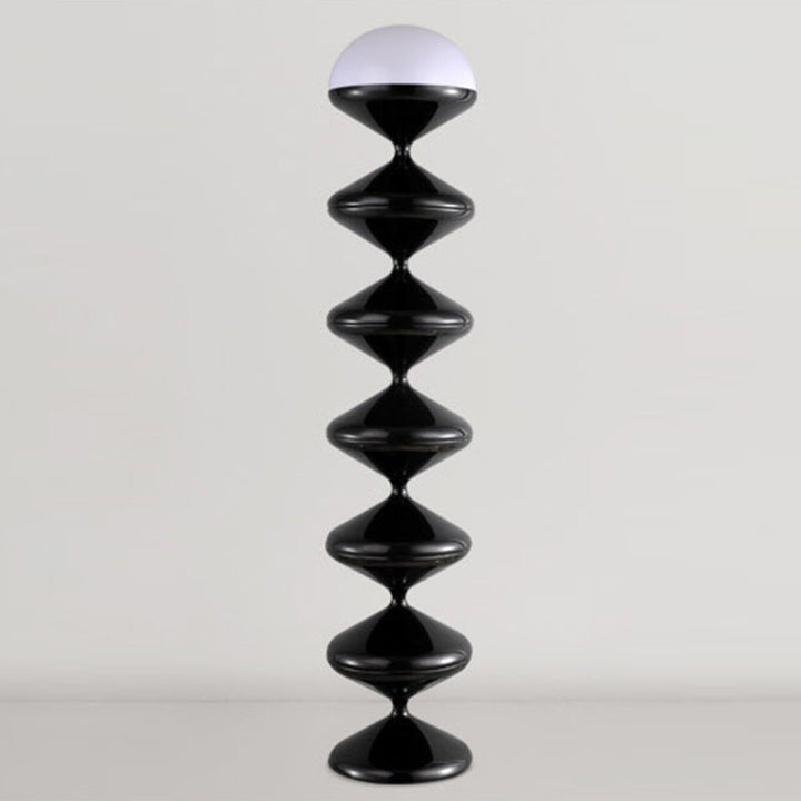 Contemporary Scandinavian Iron Acrylic Cream Round 1-Light Standing Floor Lamp for Bedroom