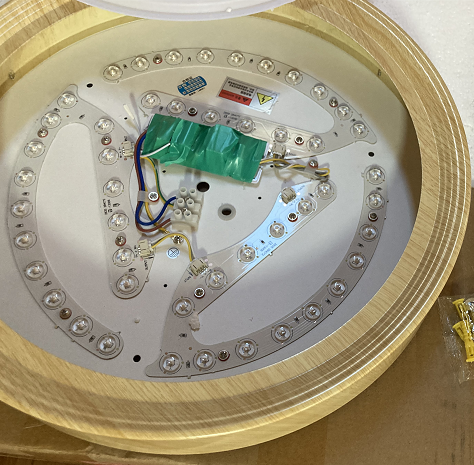Modern Single Wooden Round Iron LED Ceiling Lamp