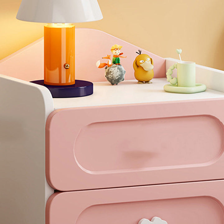 Contemporary Creative Children's Square MDF Nightstand 2-Drawers for Bedroom