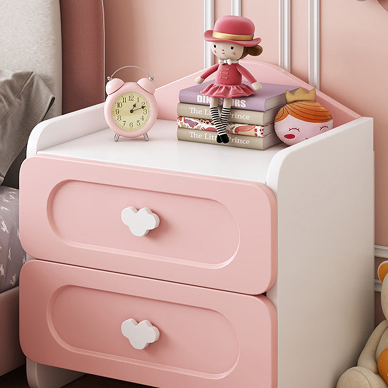 Contemporary Creative Children's Square MDF Nightstand 2-Drawers for Bedroom