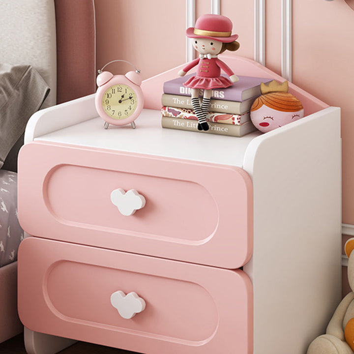Contemporary Creative Children's Square MDF Nightstand 2-Drawers for Bedroom