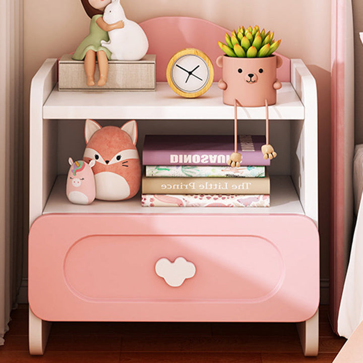 Contemporary Creative Children's Square MDF Nightstand 2-Drawers for Bedroom