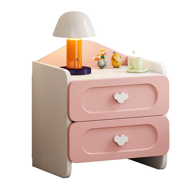 Contemporary Creative Children's Square MDF Nightstand 2-Drawers for Bedroom