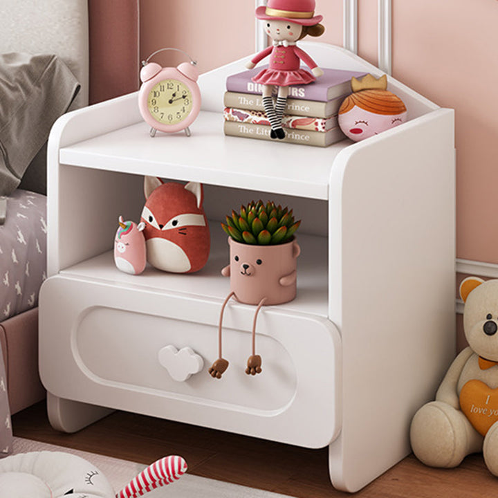 Contemporary Creative Children's Square MDF Nightstand 2-Drawers for Bedroom