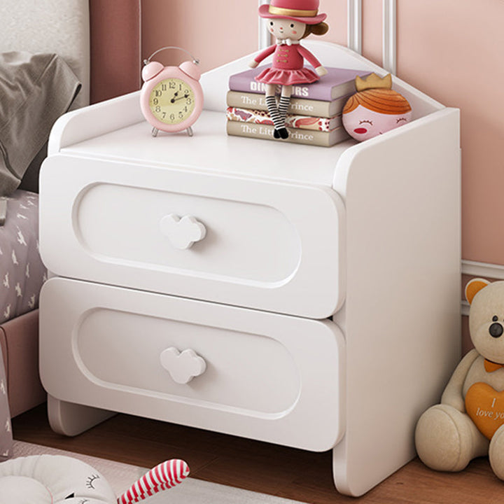 Contemporary Creative Children's Square MDF Nightstand 2-Drawers for Bedroom