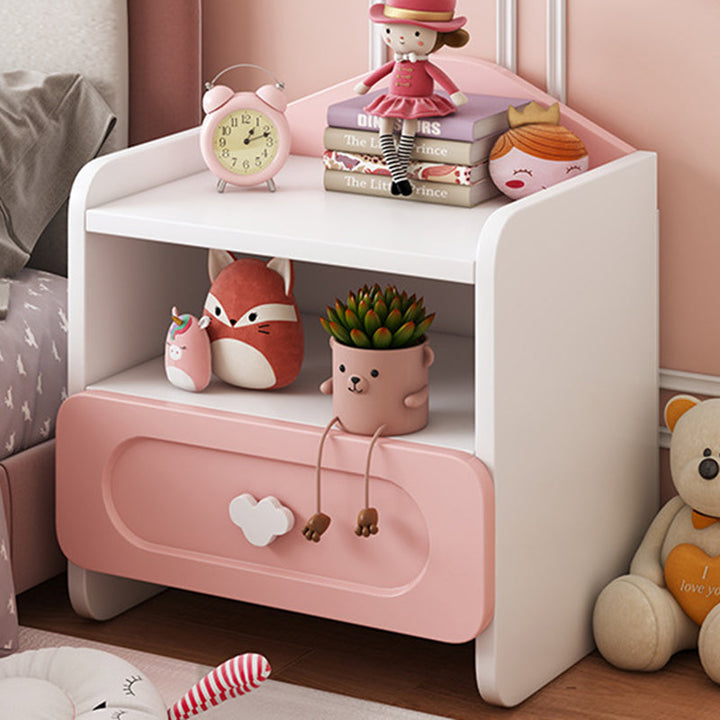 Contemporary Creative Children's Square MDF Nightstand 2-Drawers for Bedroom