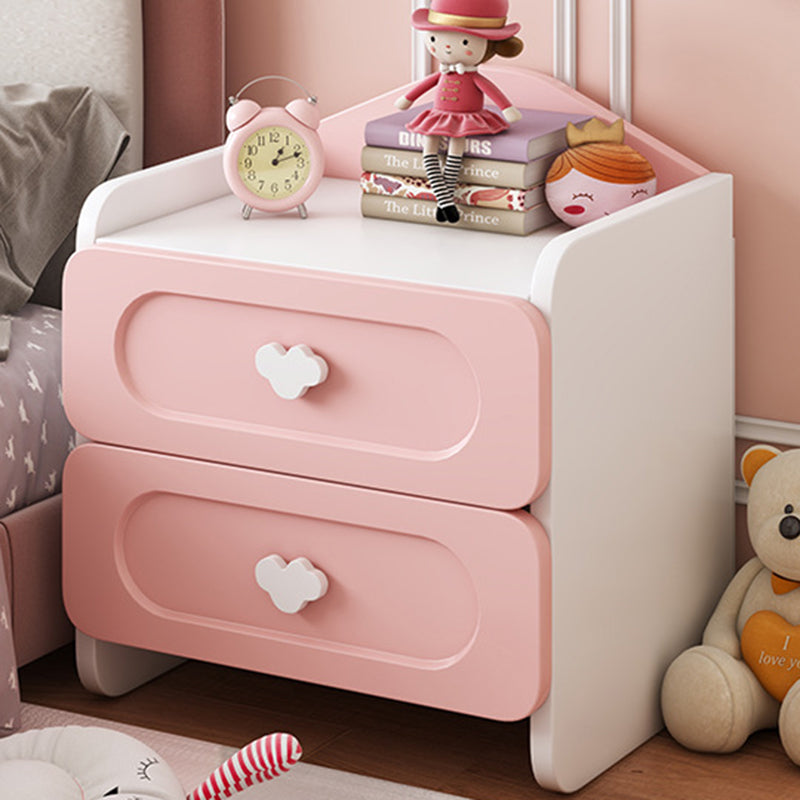 Contemporary Creative Children's Square MDF Nightstand 2-Drawers for Bedroom