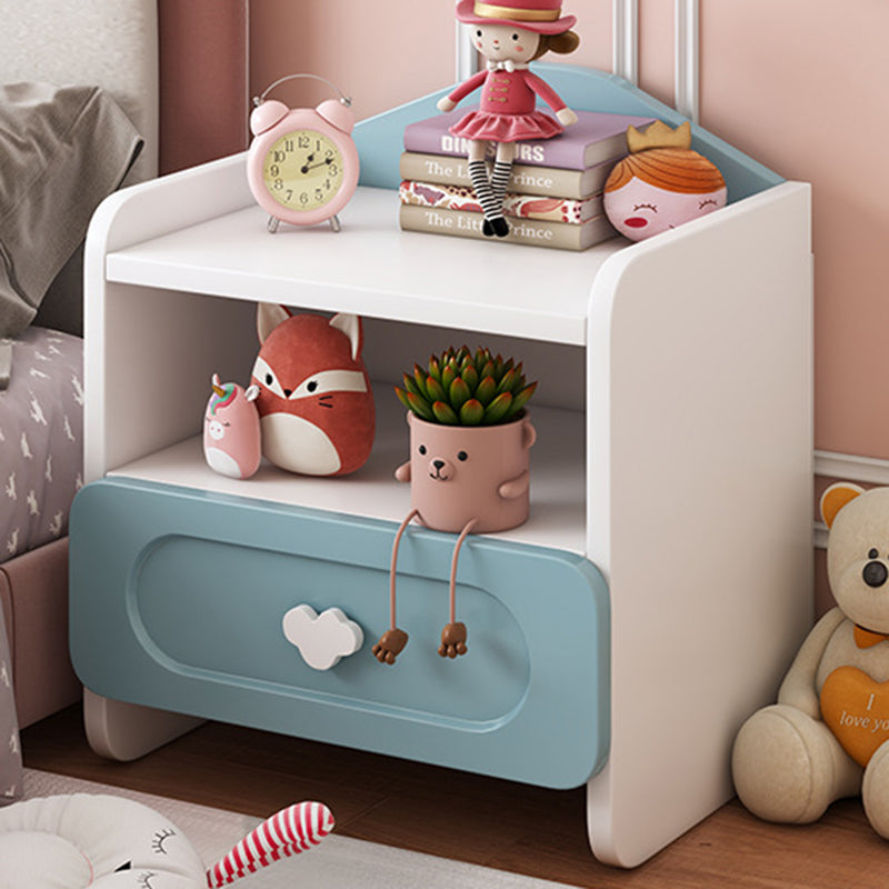Contemporary Creative Children's Square MDF Nightstand 2-Drawers for Bedroom