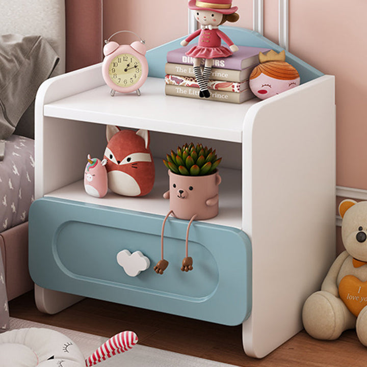 Contemporary Creative Children's Square MDF Nightstand 2-Drawers for Bedroom