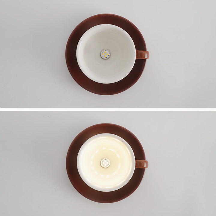 Aria Modern Coffee Cups Ceramic Flush Ceiling Lighting