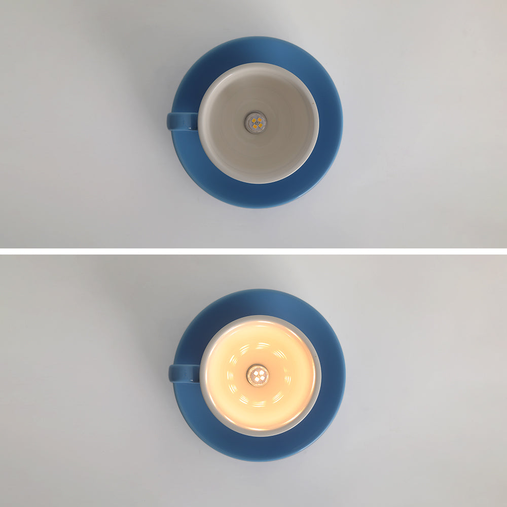 Aria Modern Coffee Cups Ceramic Flush Ceiling Lighting