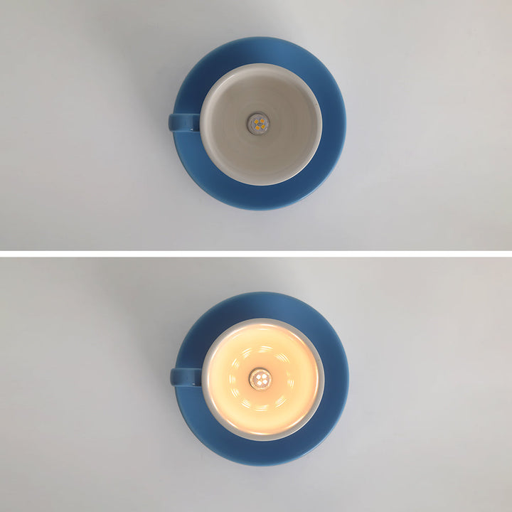 Aria Modern Coffee Cups Ceramic Flush Ceiling Lighting