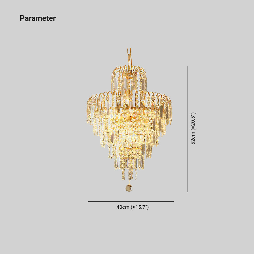 Kristy Luxe 5 Layer Tassel Crystal Gold Candle Holder