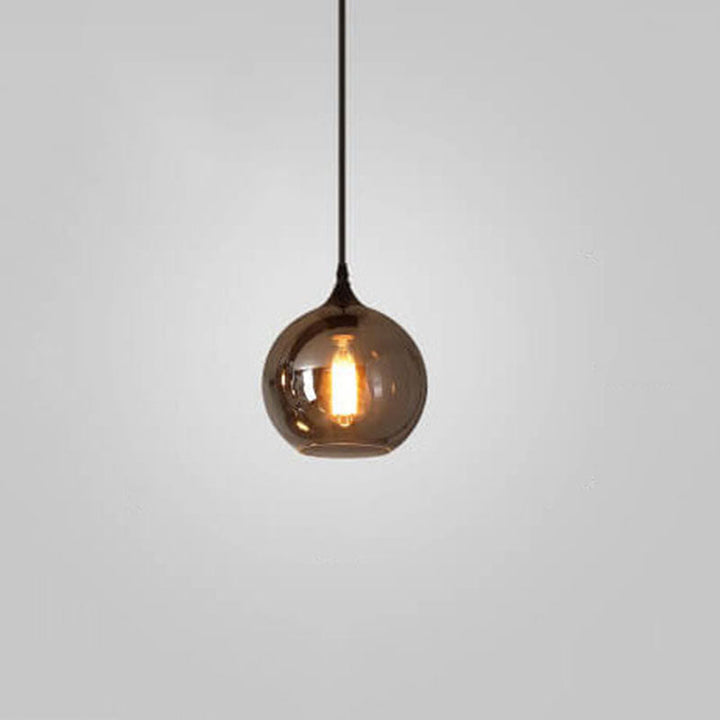 Modern Smoke Gray Glass 1-Bulb LED Pendant Lamp