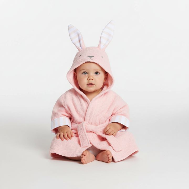 Hooded Baby Bath Towel with Animal Design - Soft Cotton Blend