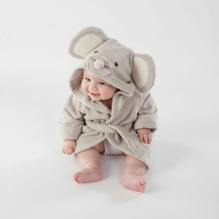Hooded Baby Bath Towel with Animal Design - Soft Cotton Blend