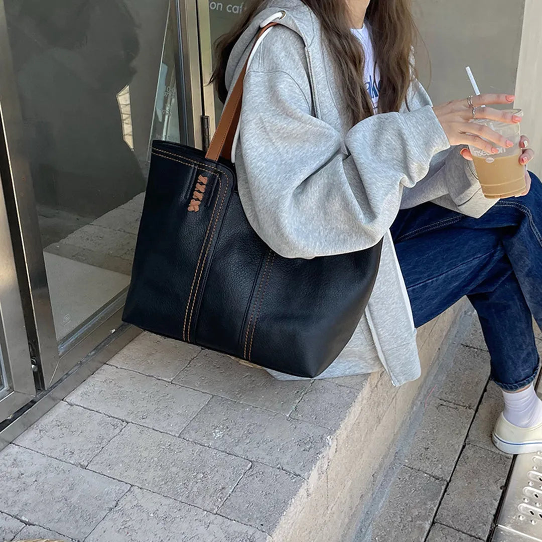 Rova – Large Vegan Leather Tote Bag, Work Shoulder Bag