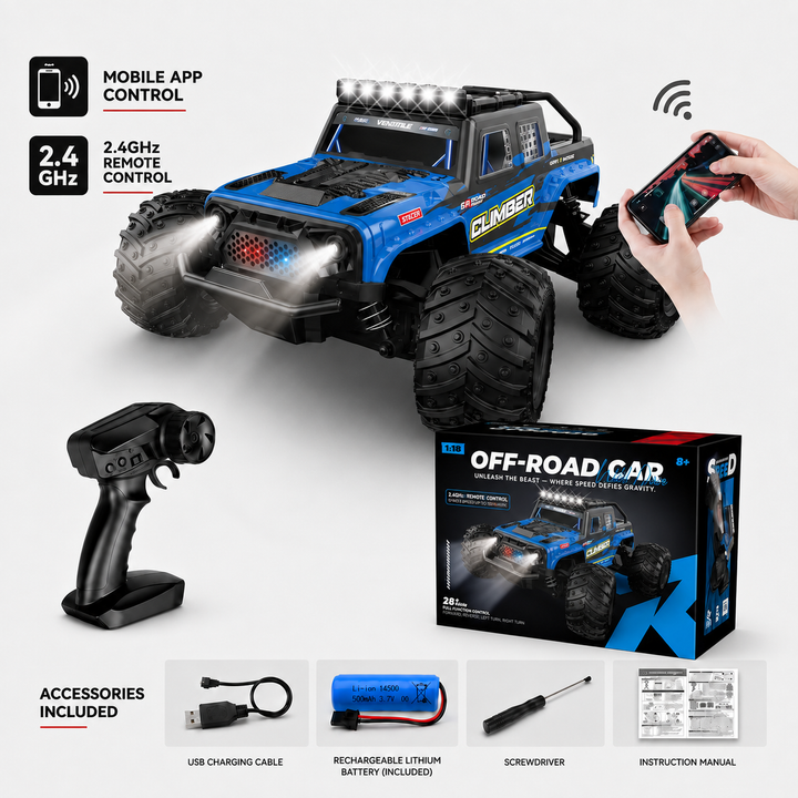 All-Terrain 4WD Off-Road RC Truck with Waterproof Design