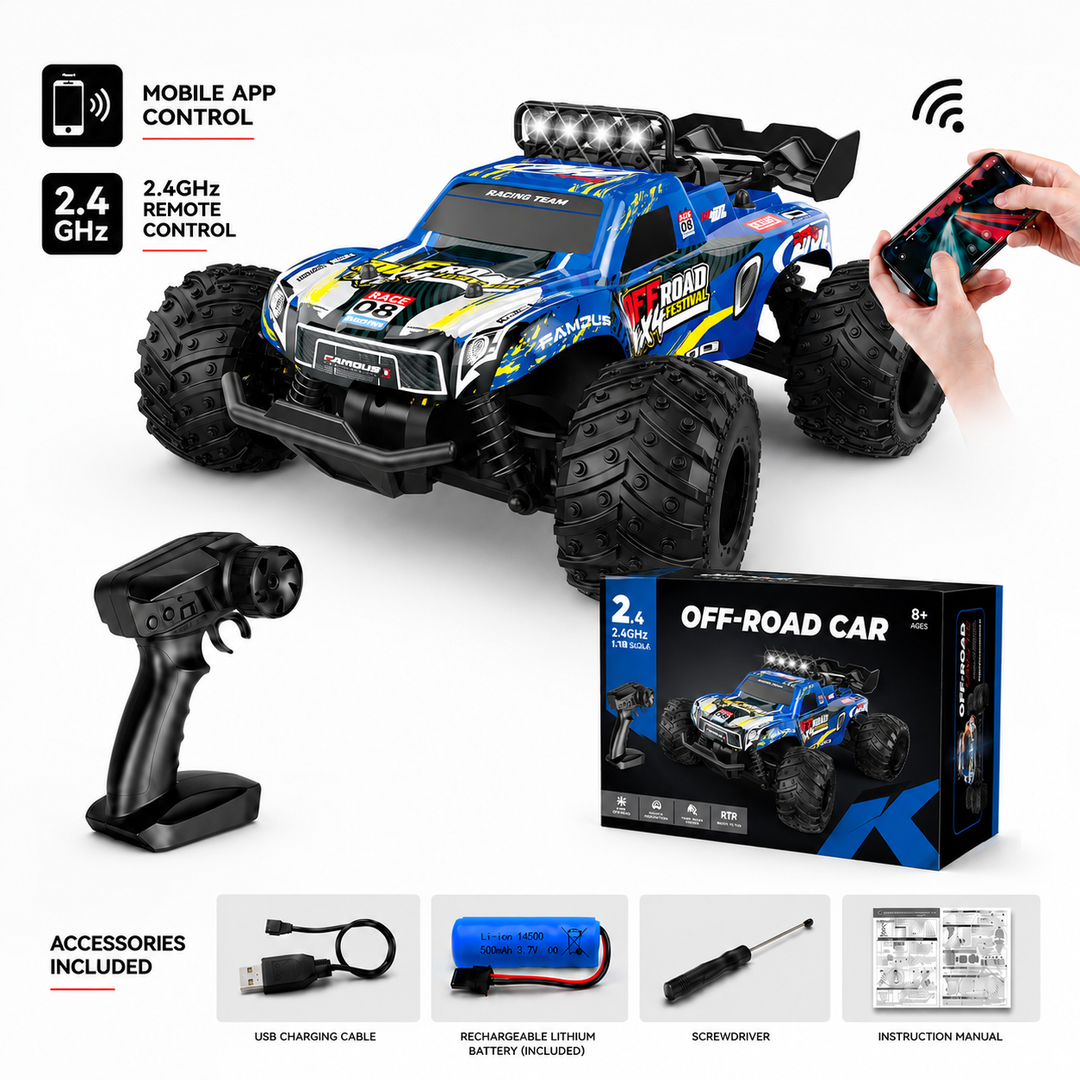 All-Terrain 4WD Off-Road RC Truck with Waterproof Design