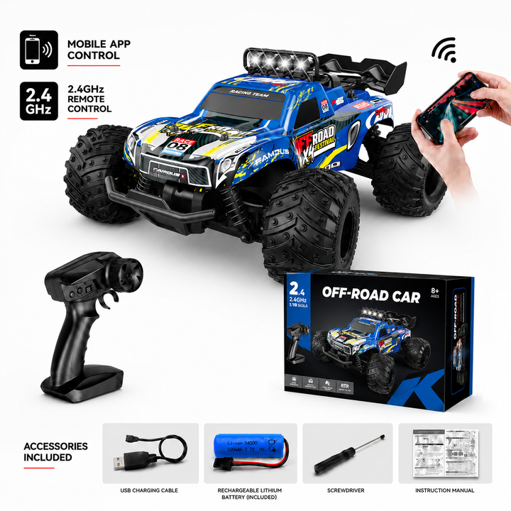 All-Terrain 4WD Off-Road RC Truck with Waterproof Design