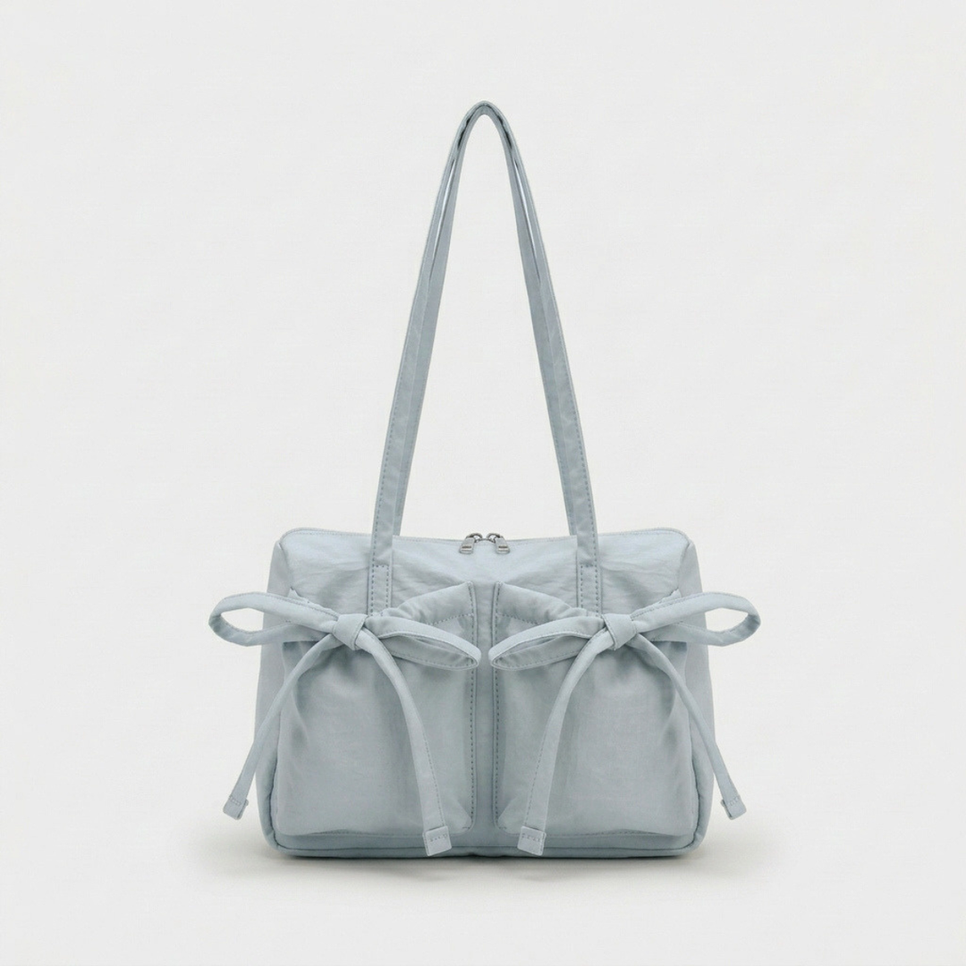 Bowie – Women's Nylon Tote Bag with Bow Detail