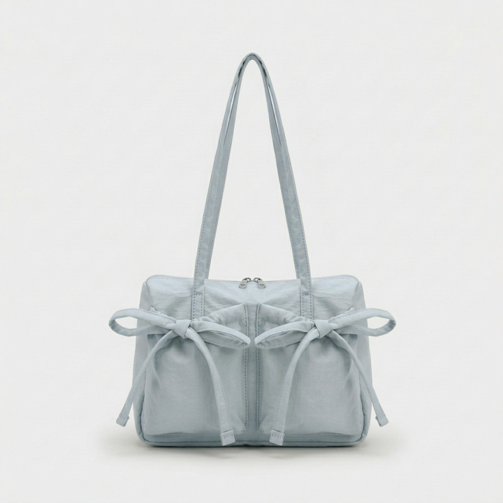 Bowie – Women's Nylon Tote Bag with Bow Detail