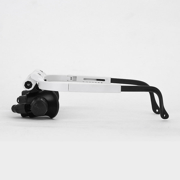 LED Head-Mounted Magnifier with Four Interchangeable Lenses and Dual Lights