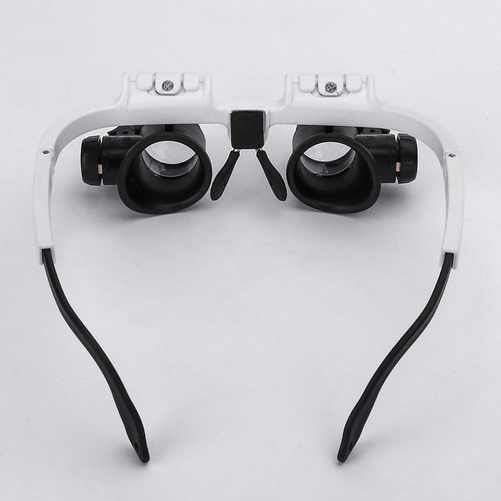 LED Head-Mounted Magnifier with Four Interchangeable Lenses and Dual Lights
