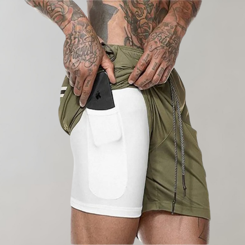 Elliot - 2-in-1 Fitness Men's Shorts