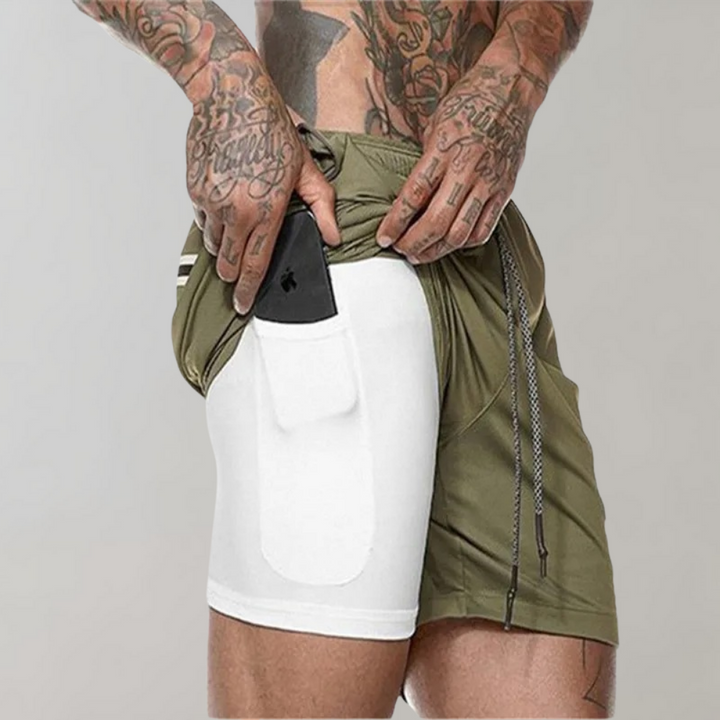 Elliot - 2-in-1 Fitness Men's Shorts