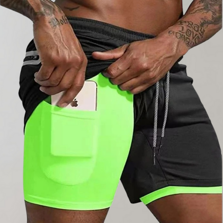Elliot - 2-in-1 Fitness Men's Shorts