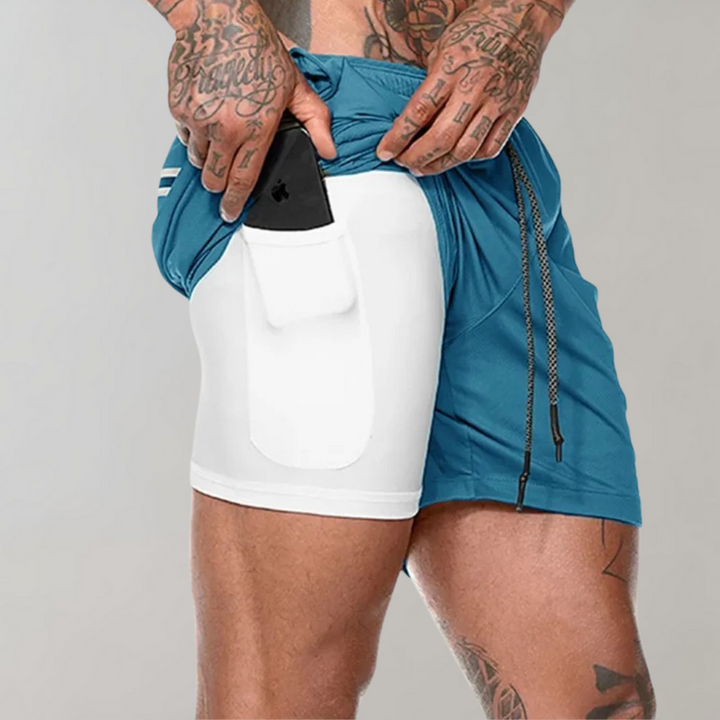 Elliot - 2-in-1 Fitness Men's Shorts