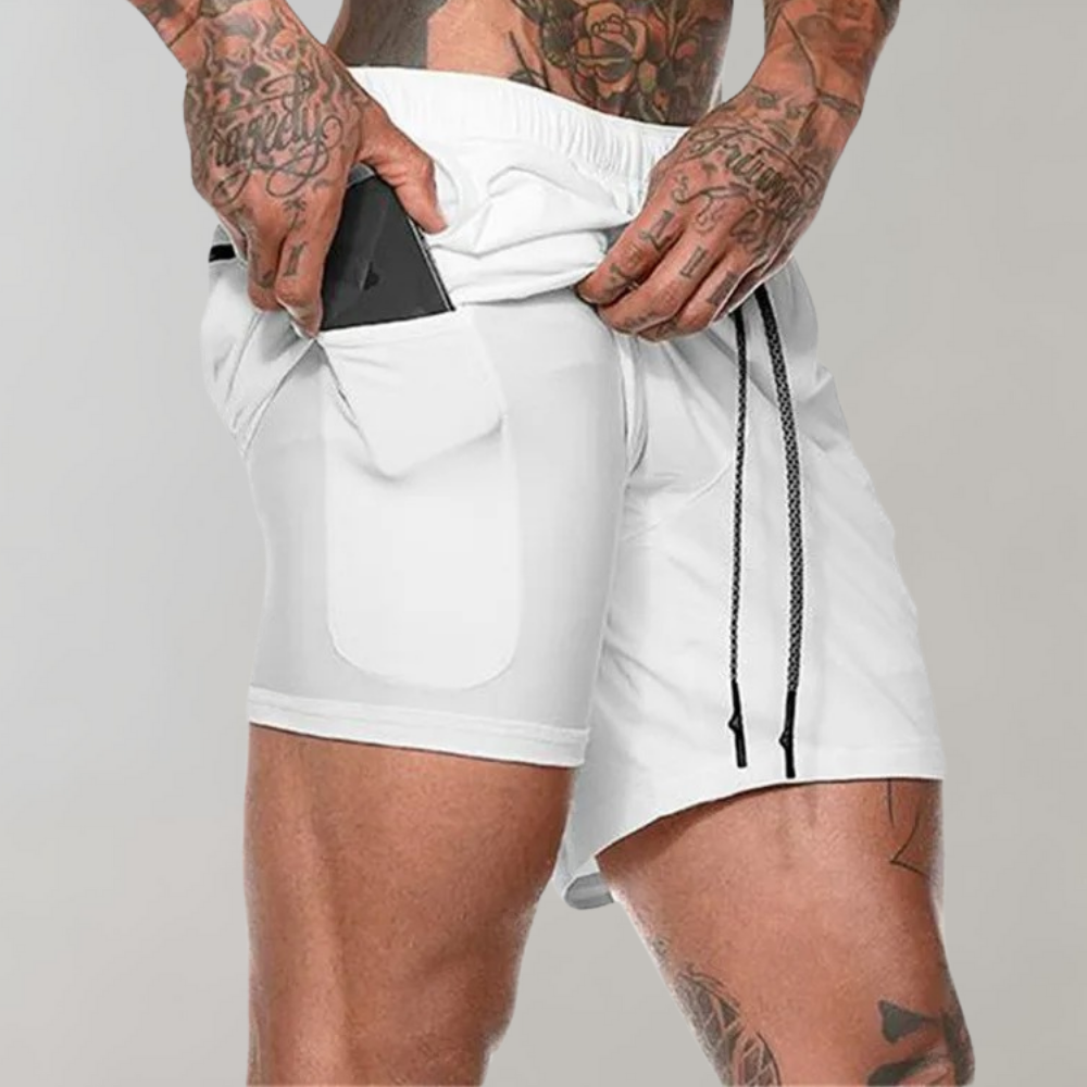 Elliot - 2-in-1 Fitness Men's Shorts