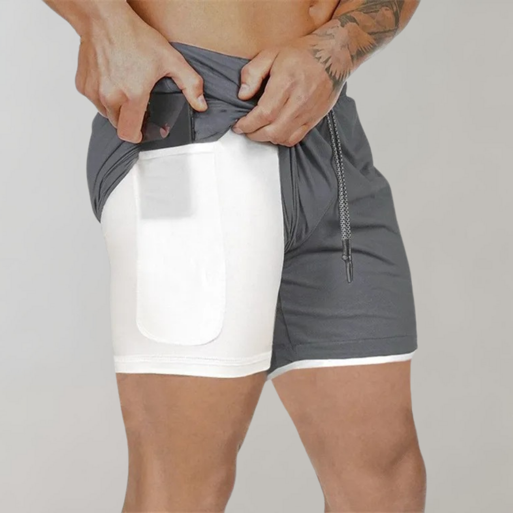 Elliot - 2-in-1 Fitness Men's Shorts