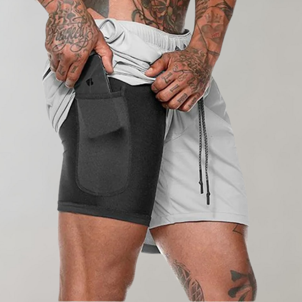 Elliot - 2-in-1 Fitness Men's Shorts