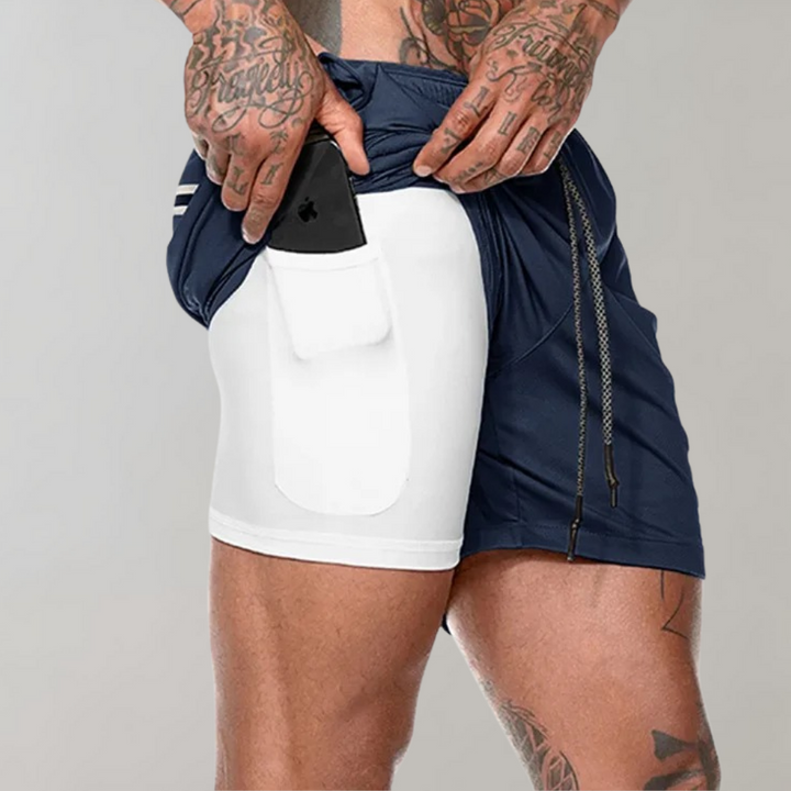 Elliot - 2-in-1 Fitness Men's Shorts