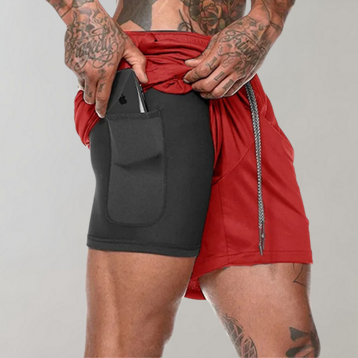 Elliot - 2-in-1 Fitness Men's Shorts