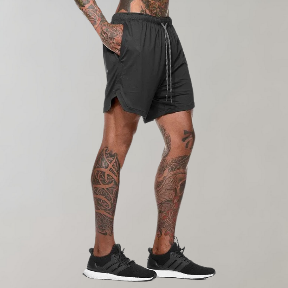 Elliot - 2-in-1 Fitness Men's Shorts