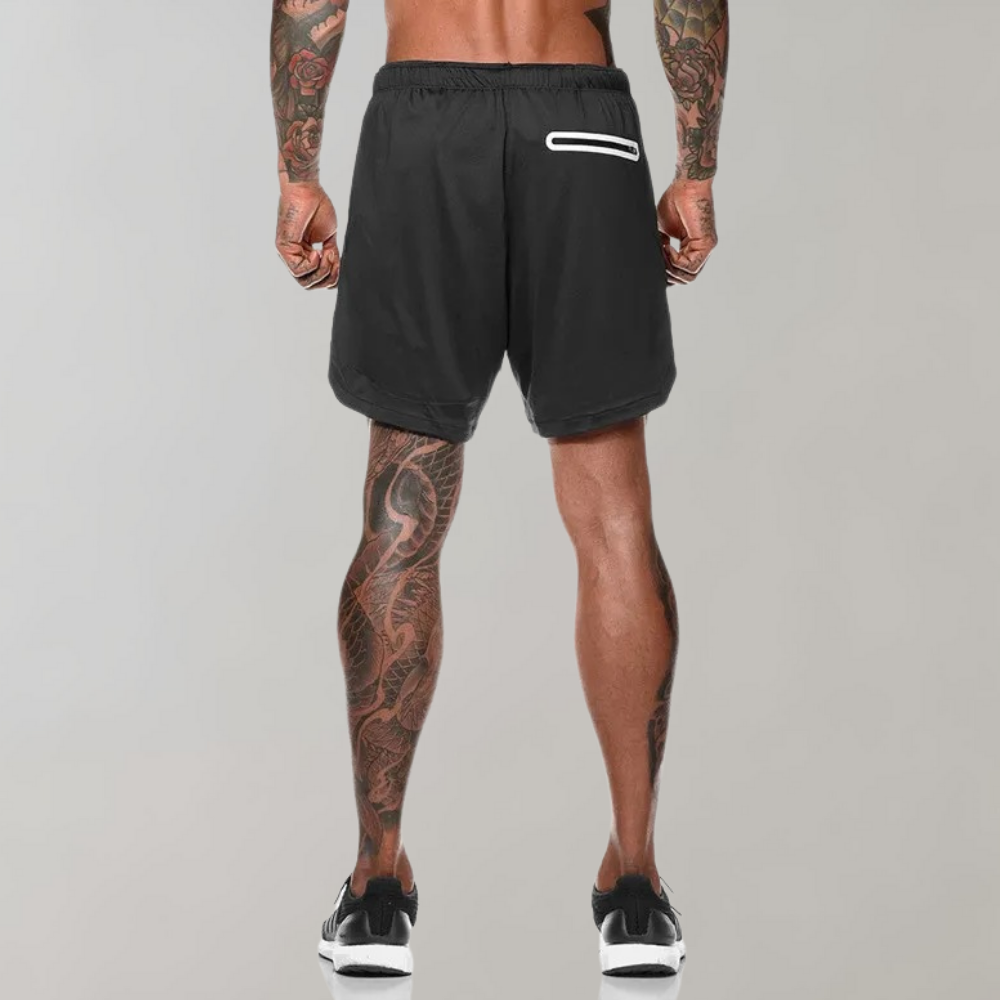 Elliot - 2-in-1 Fitness Men's Shorts